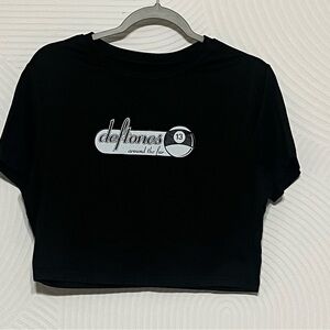 Deftones Black Graphic Crop Top